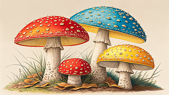 Colorful Fungi Paradise: A Ultra, fungi, mushroom, colorful, fantasy, nature HD wallpaper