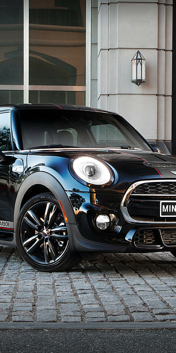 Mini Cooper S, Black front view, Cars , Huawei Mate 10 HD phone wallpaper