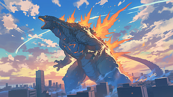 Epic Anime Godzilla, Anime, monster, Godzilla HD wallpaper