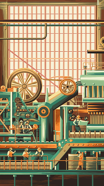 Industrial Vibes: A Factory-Themed , machine, vintage HD phone wallpaper