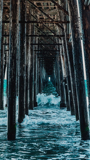 Water, Waves, Miscellanea, Miscellaneous, Bridge, Support HD phone wallpaper