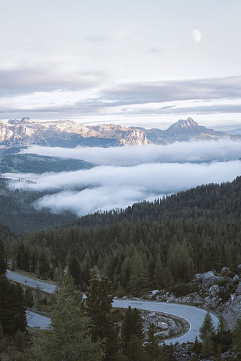 Landscape, Nature, Mountains, Clouds, Forest, Fog HD phone wallpaper
