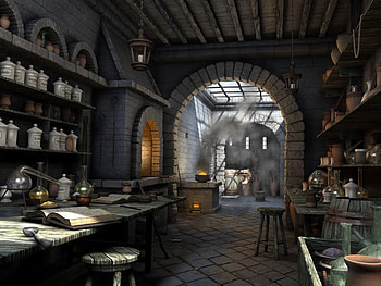 Lotions and Potions, kiln, jars, book, room, sunlight HD wallpaper
