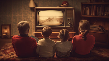 Family in the 90's Watching TV Vintage, retro, vintage, man made, television HD wallpaper