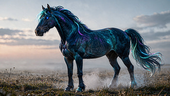 Cosmic Stallion —, Horse, Glow, Magical HD wallpaper