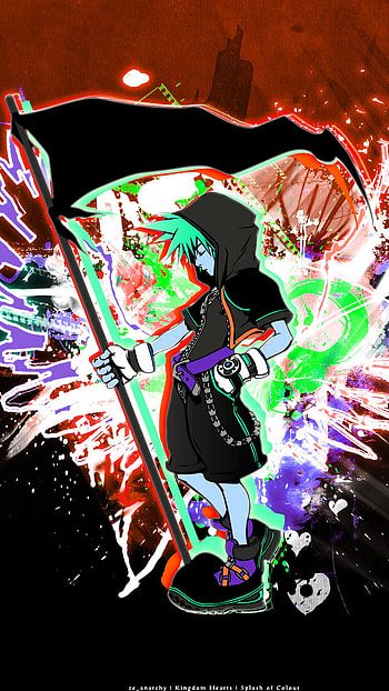 Sora with black flag, sora, black flag, kingdom hearts HD phone wallpaper