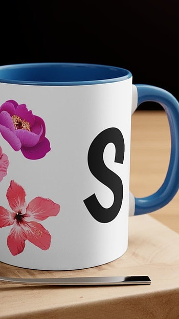 S Name Ka, Floral Print, Mug HD phone wallpaper