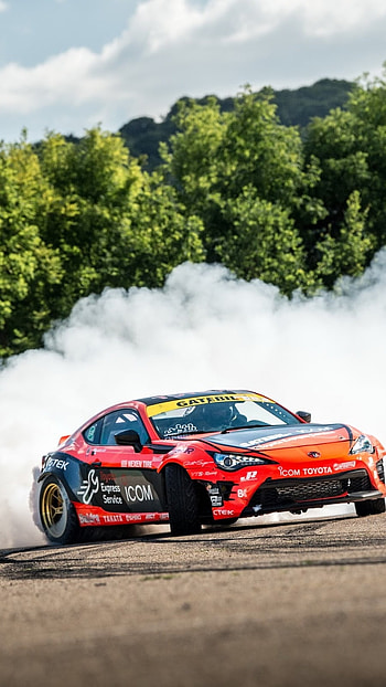 Car Drifting, Red Car HD phone wallpaper