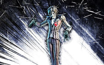 Gnash, grunge art, Fortnite Battle Royale, Fortnite characters, blue abstract rays, Gnash Skin, Fortnite, Gnash Fortnite HD wallpaper