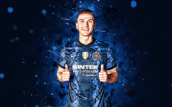 Robin Gosens, , 2022, Internazionale, german footballers, Serie A, Robin Everardus Gosens, Inter Milan FC, soccer, football, blue neon lights, Robin Gosens Internazionale, Robin Gosens HD wallpaper