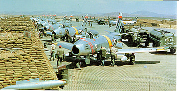 51st fighter interceptor wing at suwon, s.k., f-86, aircraft, checkertails, korea HD wallpaper