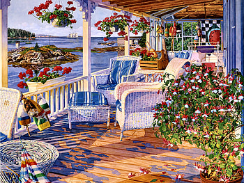 On the Water FC, architecture, art, beautiful, illustration, artwork, scenery, wide screen, patio, painting, porch, veranda HD wallpaper