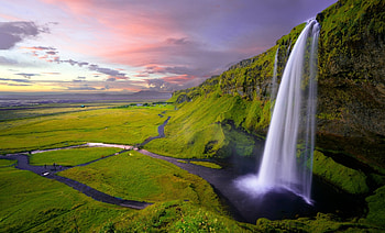Waterfall, sky, nature, cloud HD wallpaper