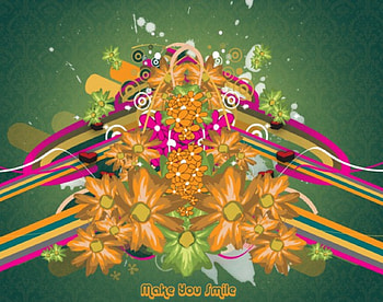 Make You Smile, rainbow stripes, flowers, abstract HD wallpaper
