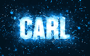 Happy Birtay Carl, , blue neon lights, Carl name, creative, Carl Happy Birtay, Carl Birtay, popular american male names, with Carl name, Carl HD wallpaper