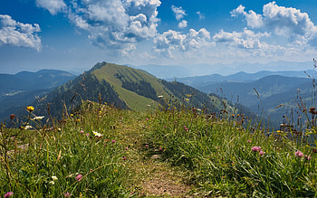 Mountains in Germany, path, clouds, meadow, mountains, Germany HD wallpaper