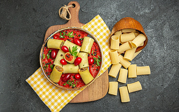 Pasta, down up, food, graphy HD wallpaper