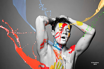 Painted, man, paint, male, nice, artistic HD wallpaper