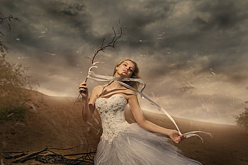 Dreamy Bride, swinging, body, face, beautiful, dreamy, bride, lovely HD wallpaper