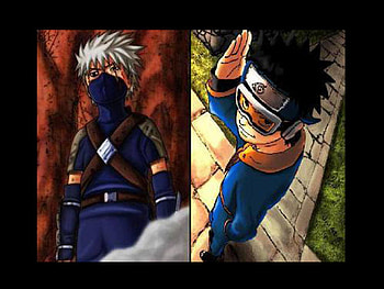 Kakashi and Obito, comedy, adventure, action, ninja HD wallpaper