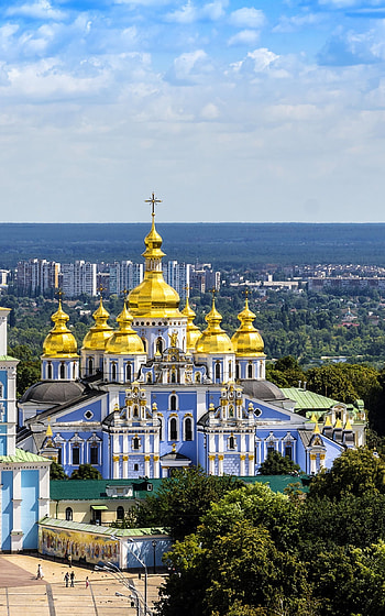 St. Michael cathedral in Kyiv, , Historic Kyiv monument, Architectural masterpiece HD phone wallpaper