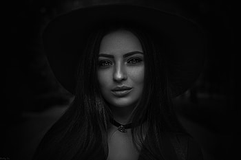Pretty Face, mode, face, woman, monochrome HD wallpaper