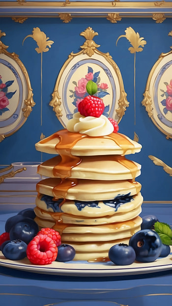 Blueberry-Pancake-Delight--, berry, dessert HD phone wallpaper