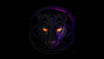 Digital art masterpiece, Low poly beauty, Purple panther, Dynamic HD wallpaper