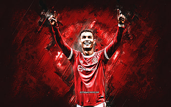 Cristiano Ronaldo, CR7, Portuguese footballer, Manchester United FC, red stone background, Ronaldo Manchester United, grunge art, football HD wallpaper