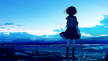 Anime Girl With School Uniform Nature Background Anime Girl HD wallpaper