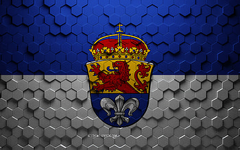 Flag of Darmstadt, honeycomb art, Darmstadt hexagons flag, Darmstadt, 3d hexagons art, Darmstadt flag HD wallpaper