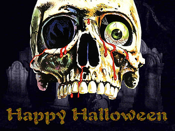 Happy Halloween01, halloween, grave yard, horror, posters, Happy Halloween, skulls HD wallpaper