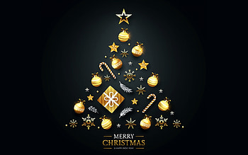 :), tree, new year, golden, black, craciun, christmas, card HD wallpaper
