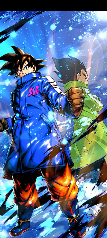 Goku and Vegeta, electric blue, art HD phone wallpaper