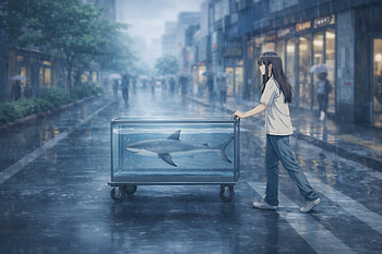 Giant White Shark Sister, Cartoon, Rain Anime, Great White Shark HD wallpaper