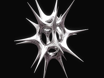 POG, chrome, digital, art, metallic, shape, odd HD wallpaper