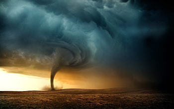 Tornado, weather, nature, tornato, sunset HD wallpaper