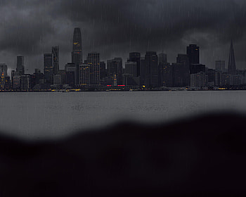 Cities, Rivers, Rain, City, Building, Shore, Bank HD wallpaper