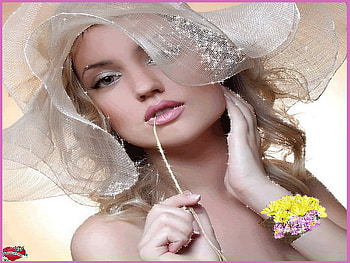 lady, summer, blond, hat HD wallpaper