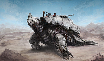 Fantasy, People, Weapon, Car, Machine, Robot, Turtle HD wallpaper