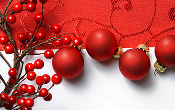 Red Christmas balls, balls, christmas, red, pure HD wallpaper