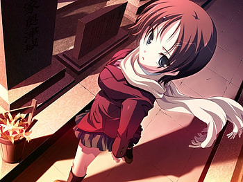 Final Farewell, cemetery, anime, school uniform, school girl, sunset HD wallpaper