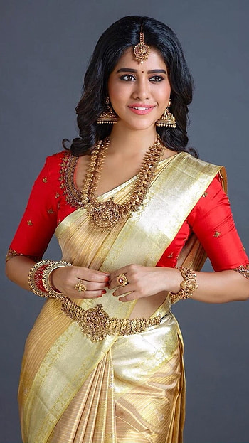 Nabha Natesh, Saree HD phone wallpaper