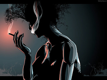 Smoking, smoke, abstract, fantasy, dark HD wallpaper