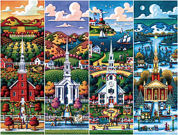 Seasons Churches, Abstract, Seasons, Churches, Fantasy HD wallpaper