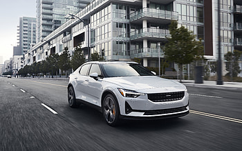 2021, Polestar 2, , exterior, front view, white sedan, new white Polestar 2, Swedish cars, Volvo, Polestar HD wallpaper