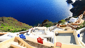 Santorini , Greek island charm, Stunning backgrounds, Santorini hotels HD wallpaper