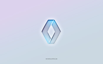 Renault logo, cut out 3d text, white background, Renault 3d logo, Renault emblem, Renault, embossed logo, Renault 3d emblem HD wallpaper