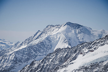 White glacier, mountains, summit HD wallpaper