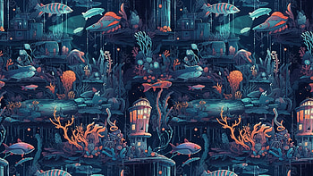 background of underwater fish society, fish, underwater HD wallpaper